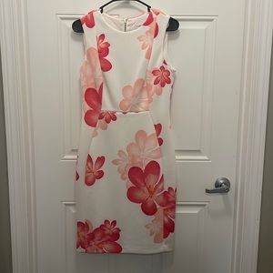 Pink and While Calvin Klein Floral Dress